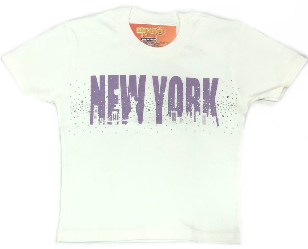 Remera pupera NEW YORK BRILLO de algodón