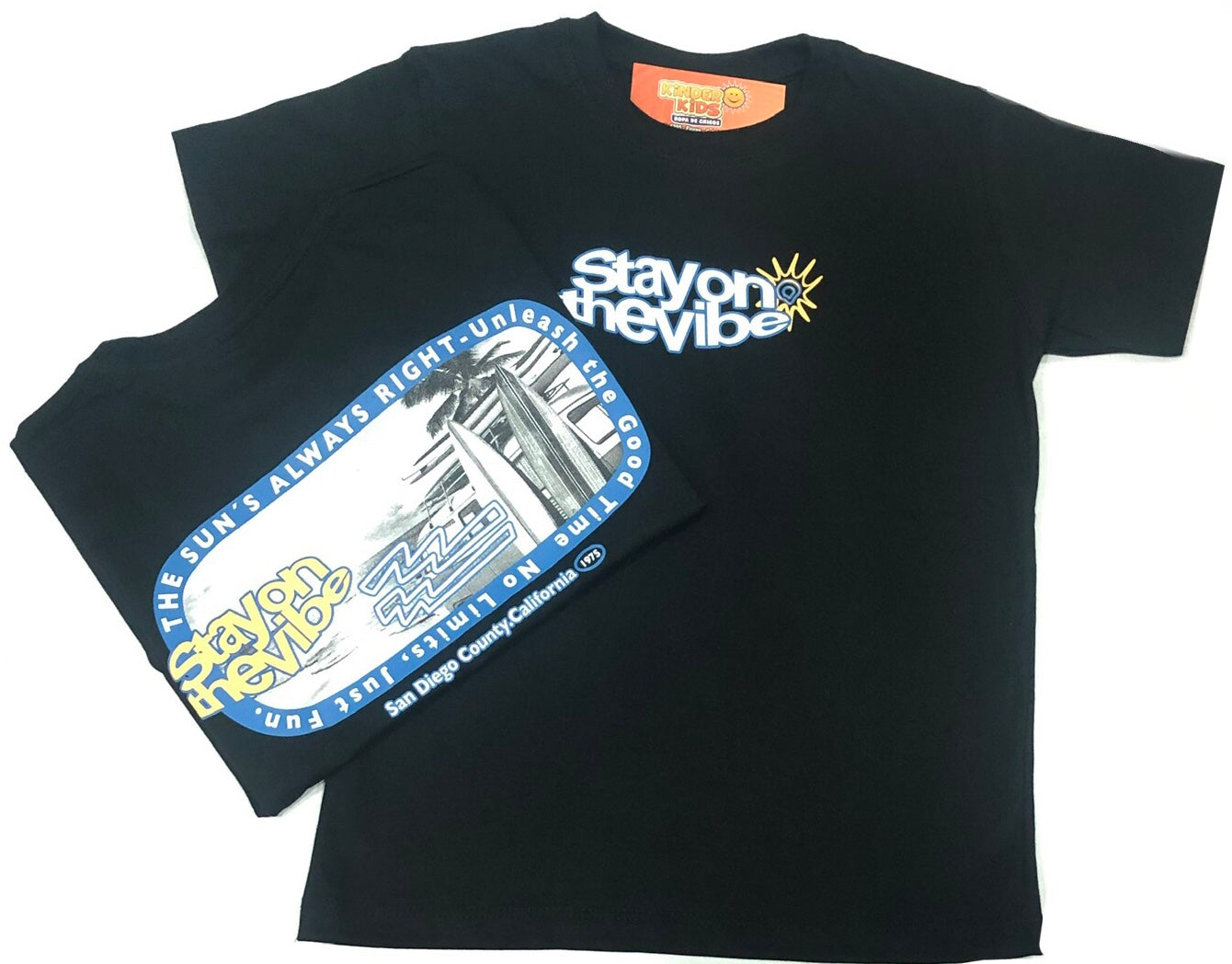 Remera over STAY ON THE VIBE doble estampa de algodón