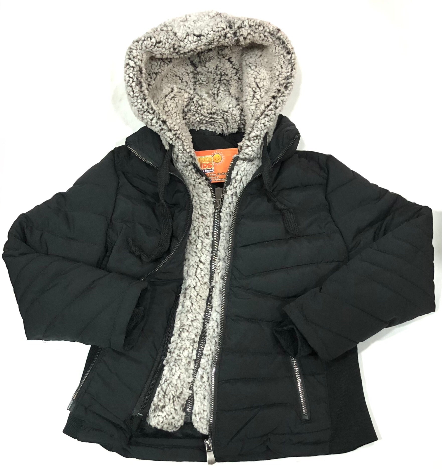 CAMPERA IMPORTADA C/ spandex, C/ capucha de Piel desmontable nena