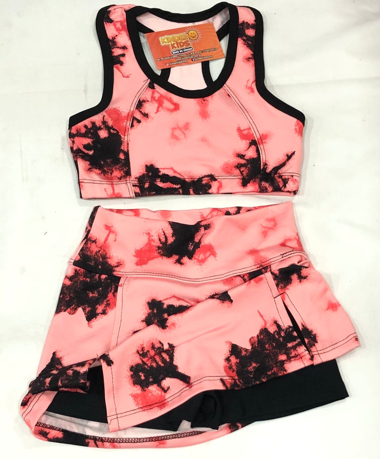 CONJUNTO Short Pollera con top de lycra estampas varias