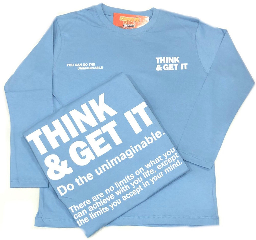 Remera THINK & GET IT doble estampa de algodón