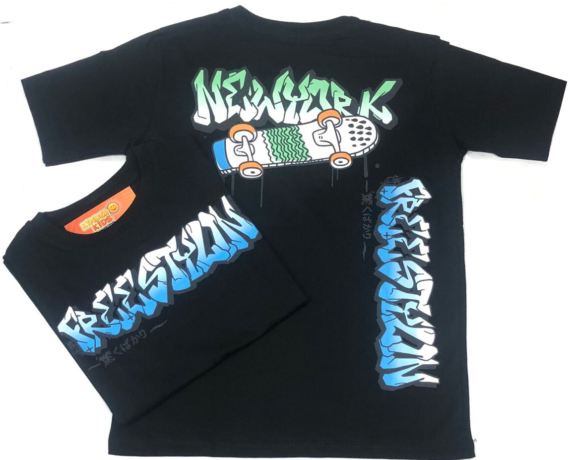 Remera FREESTYLIN doble estampa de algodón