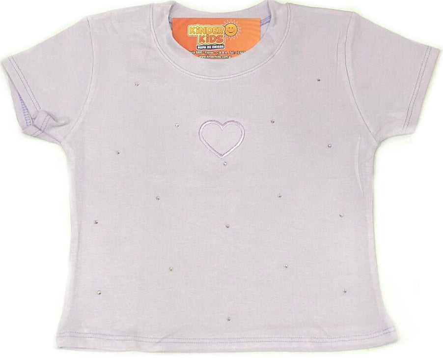 Remera pupera CORAZÓN CON BRILLO de modal viscosa