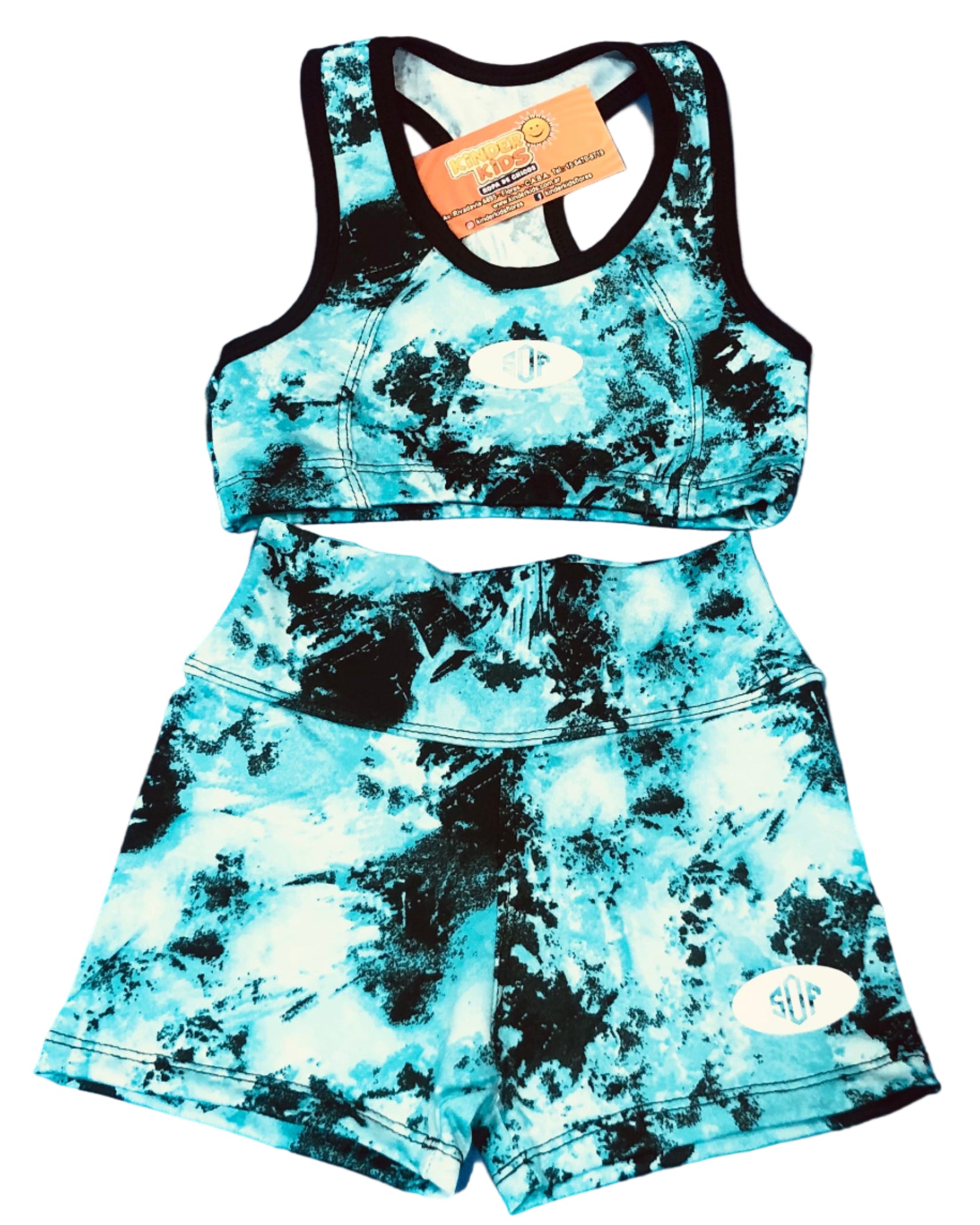 CONJUNTO SHORT C/TOP BATIC MACHAS de lycra