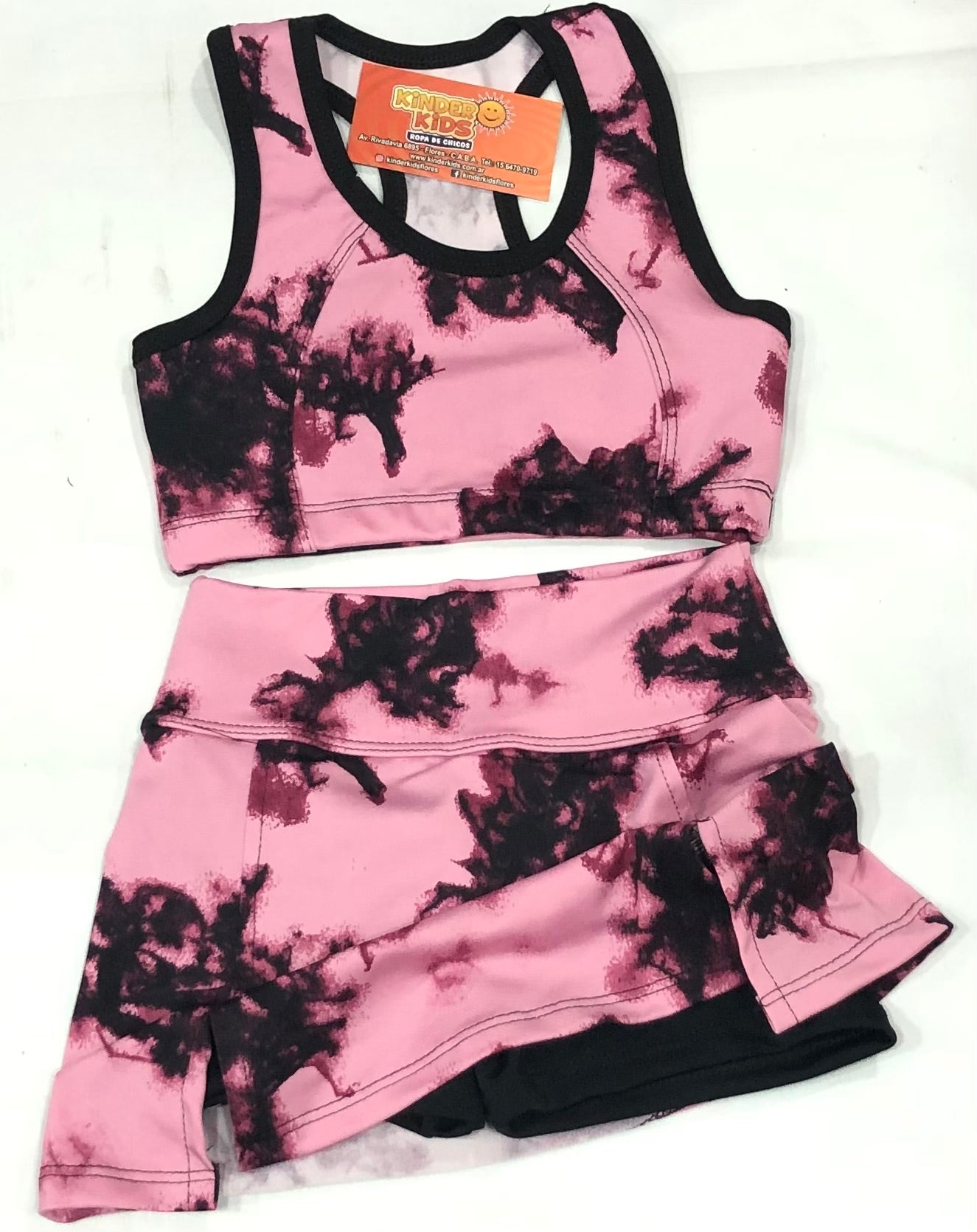 CONJUNTO Short Pollera con top de lycra estampas varias