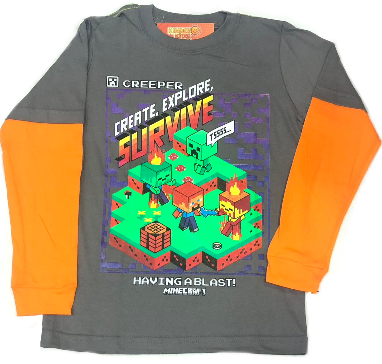Remera MINECRAFT CREEPER brilla en la oscuridad de algodón