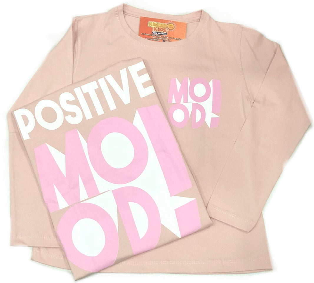 Remera POSITIVE MOOD! doble estampa de algodón