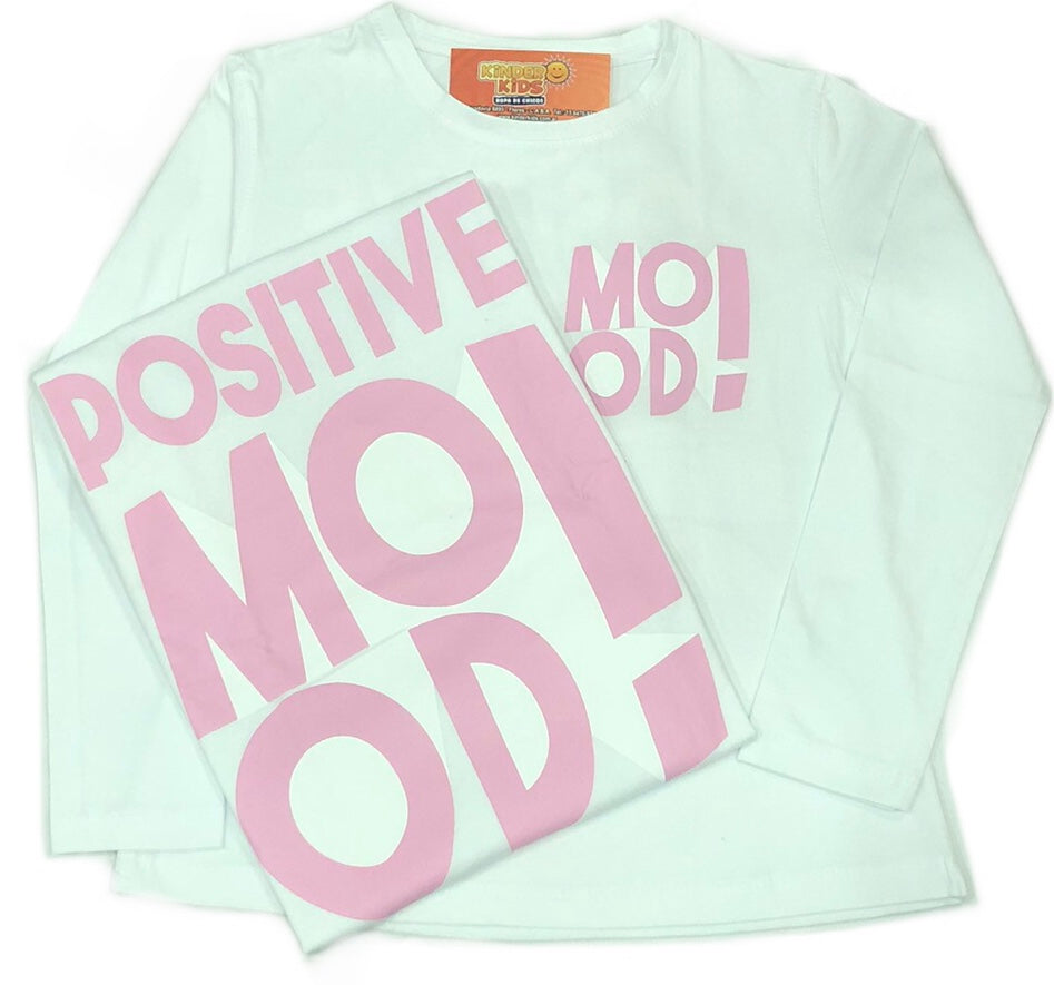 Remera POSITIVE MOOD! doble estampa de algodón