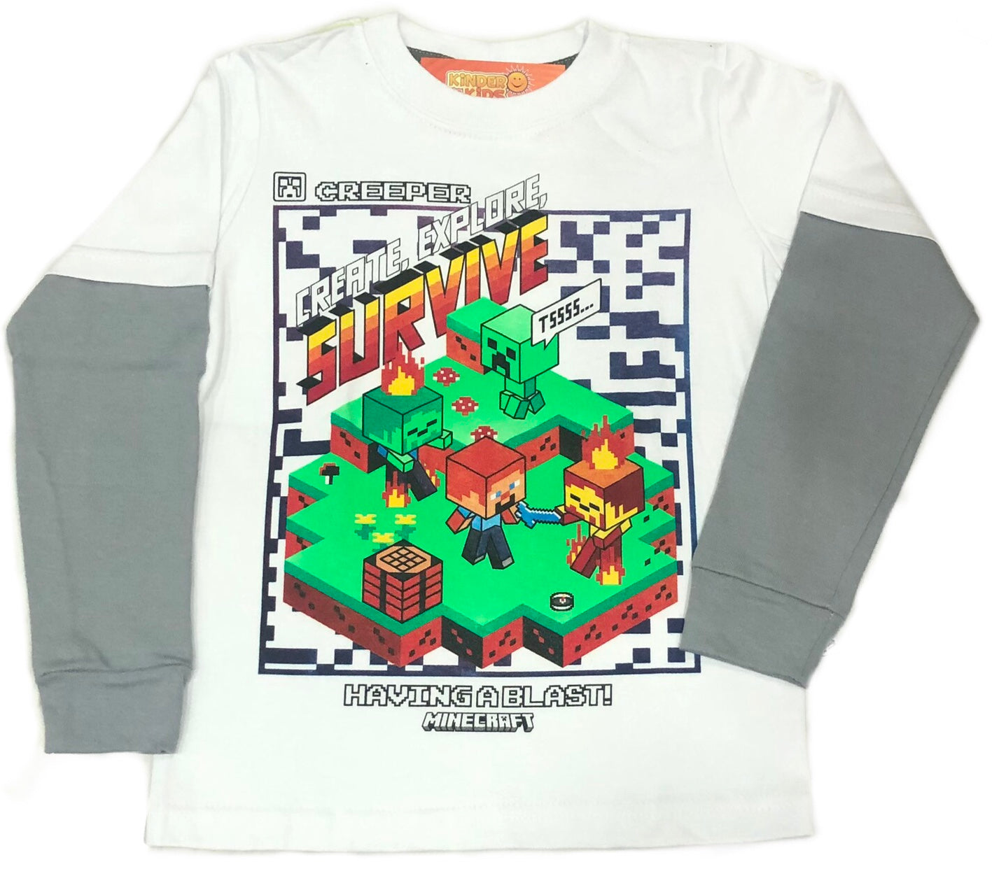 Remera MINECRAFT CREEPER brilla en la oscuridad de algodón