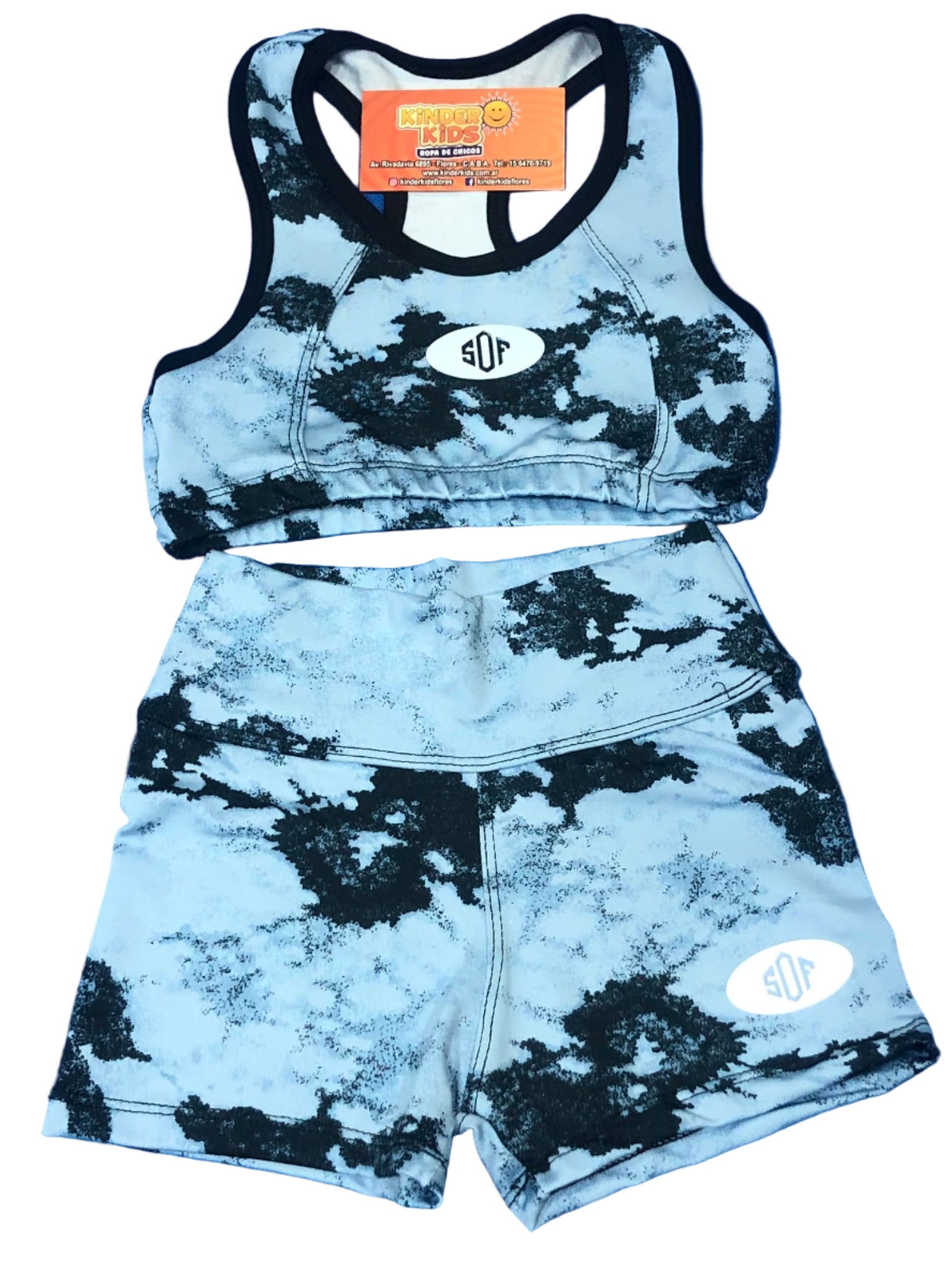 CONJUNTO SHORT C/TOP BATIC MACHAS de lycra