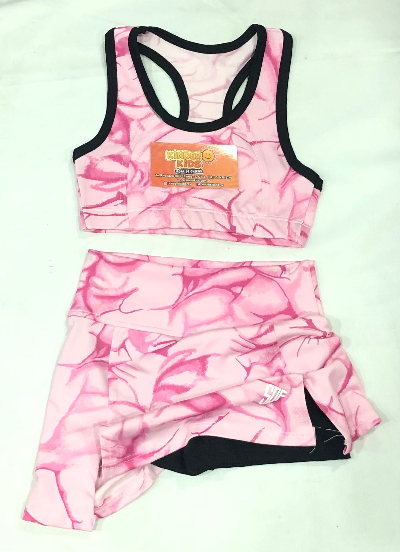 Conjunto deportivo SHORT POLLERA CON TOP BATIC lycra