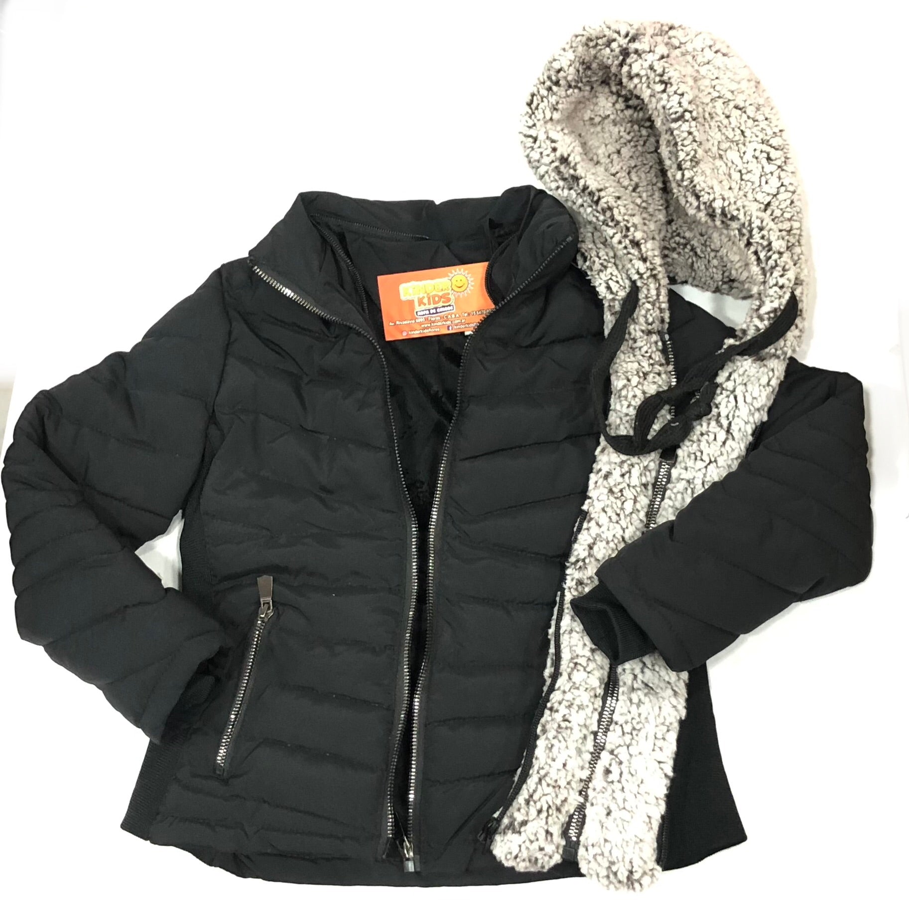 CAMPERA IMPORTADA C/ spandex, C/ capucha de Piel desmontable nena