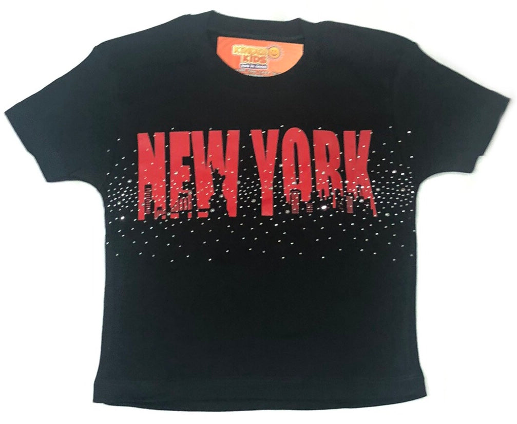 Remera pupera NEW YORK BRILLO de algodón