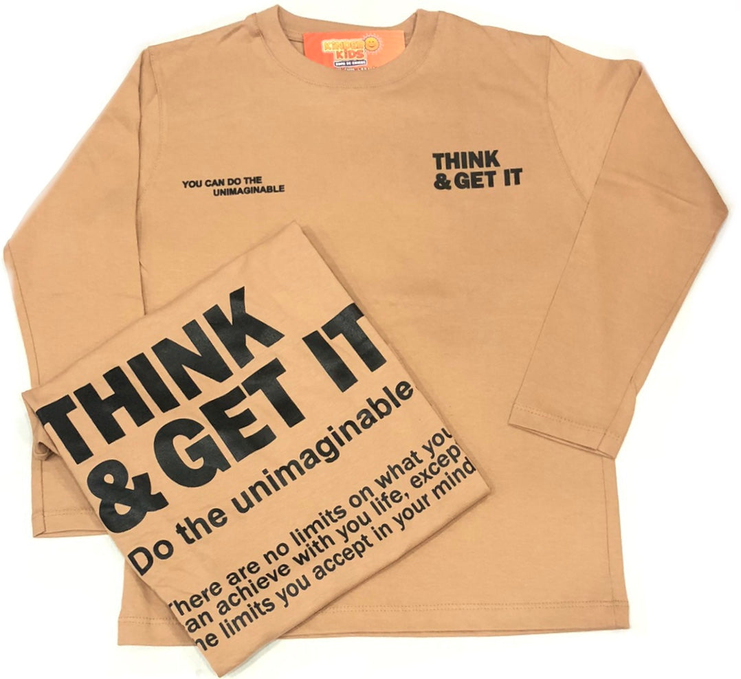 Remera THINK & GET IT doble estampa de algodón