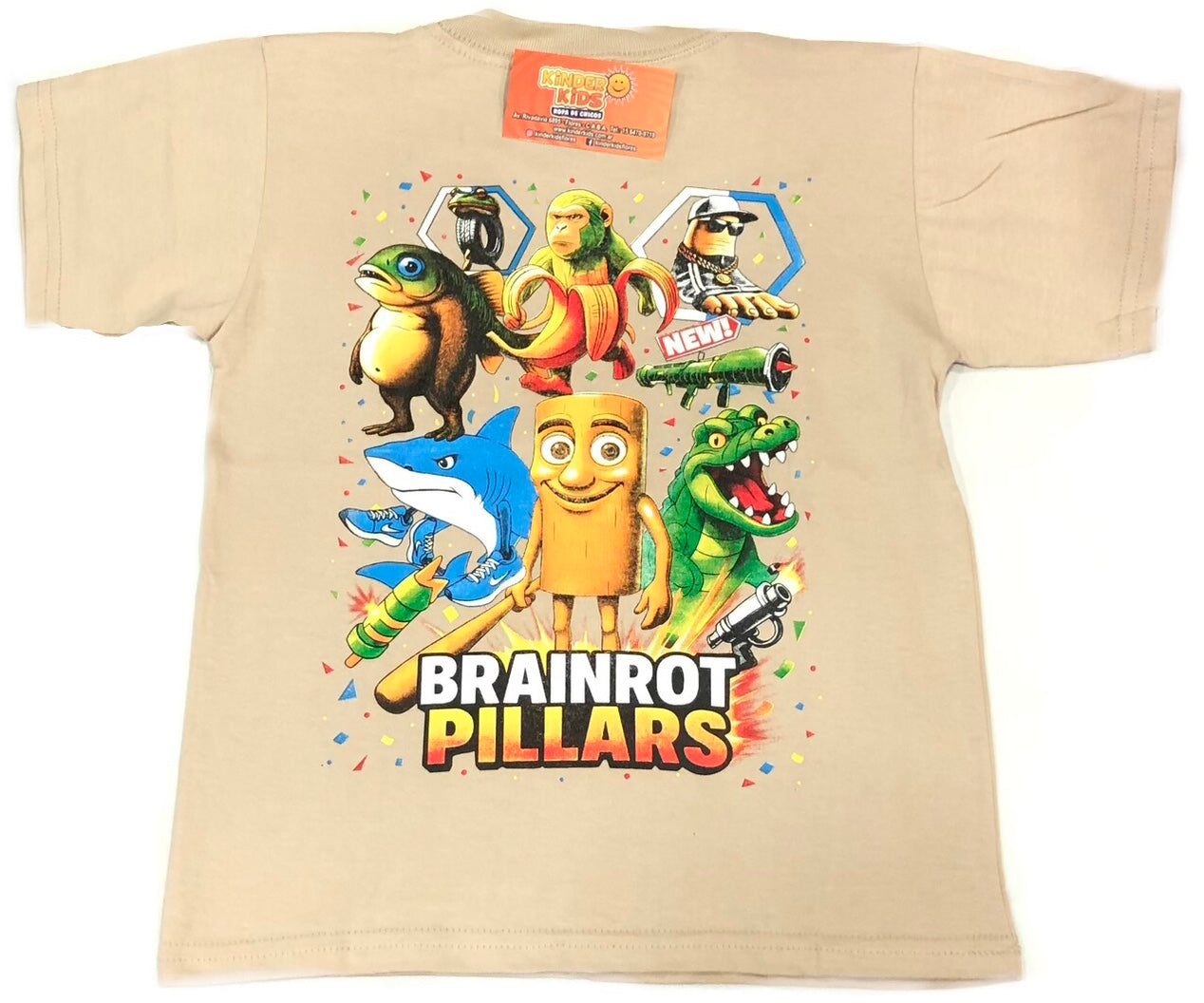 Remera BRAINROT PILLARS doble estampa de algodón