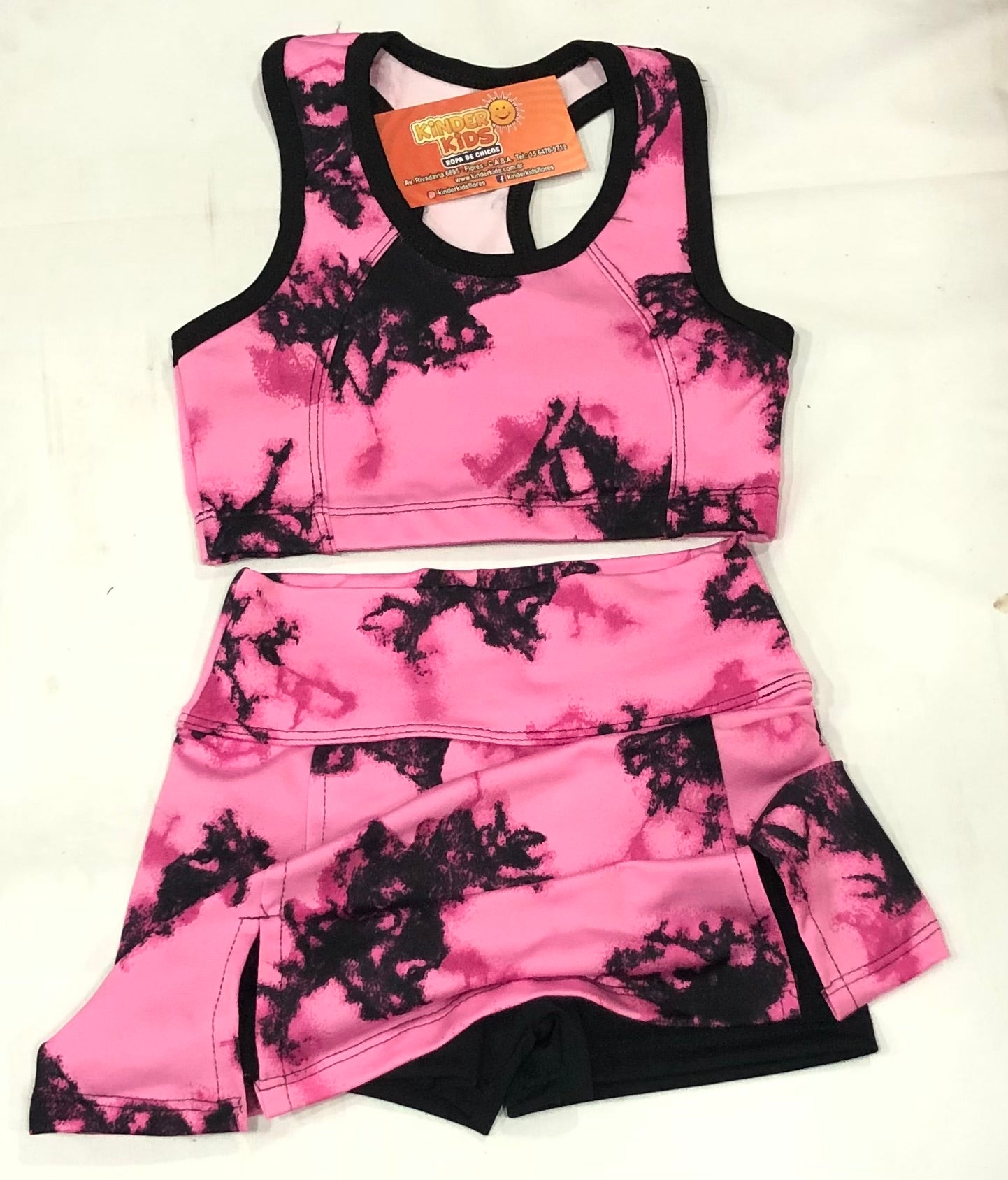 CONJUNTO Short Pollera con top de lycra estampas varias