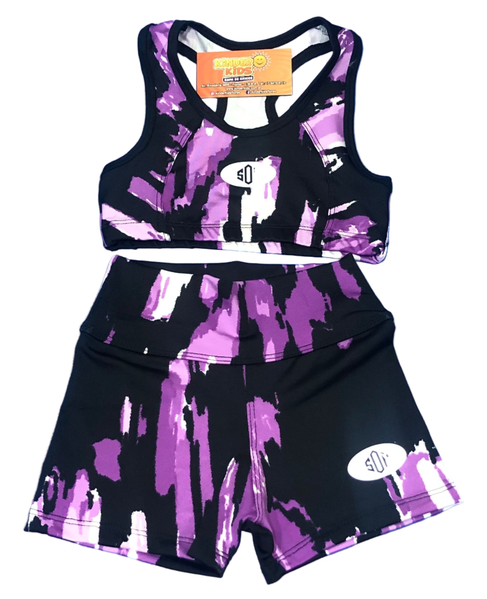CONJUNTO SHORT C/TOP MANCHAS de lycra
