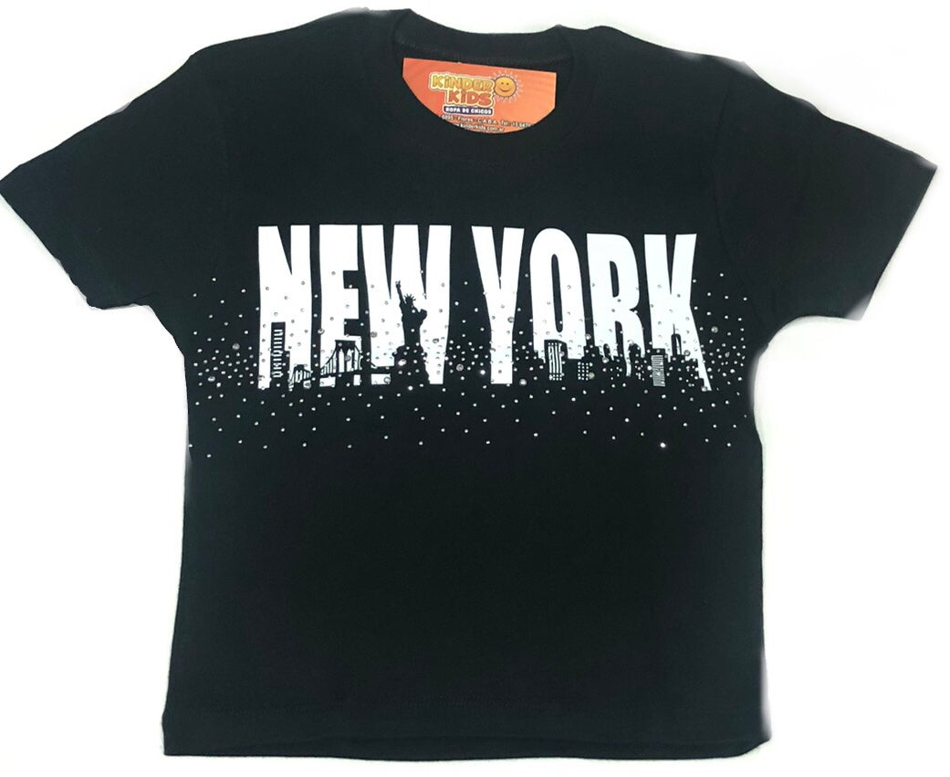 Remera pupera NEW YORK BRILLO de algodón