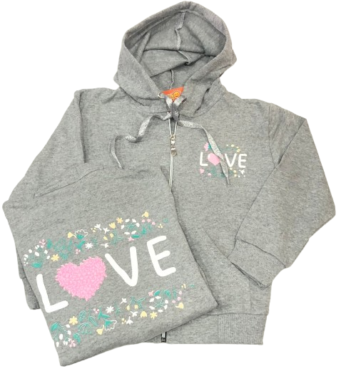 Campera LOVE doble estampa rústica