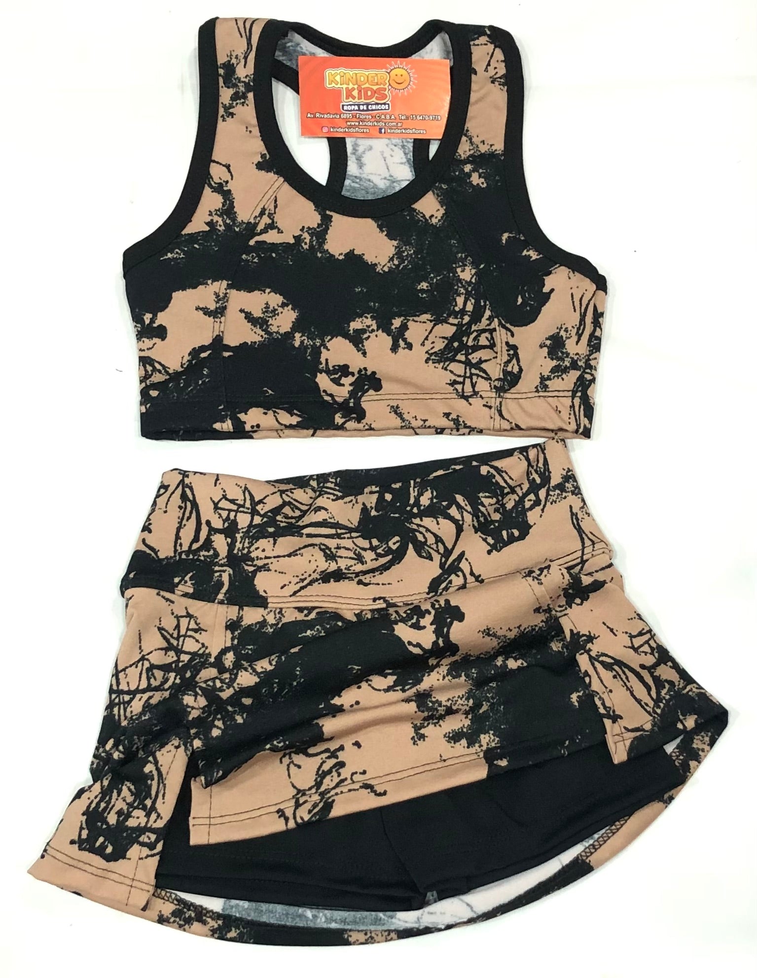 CONJUNTO Short Pollera con top de lycra estampas varias