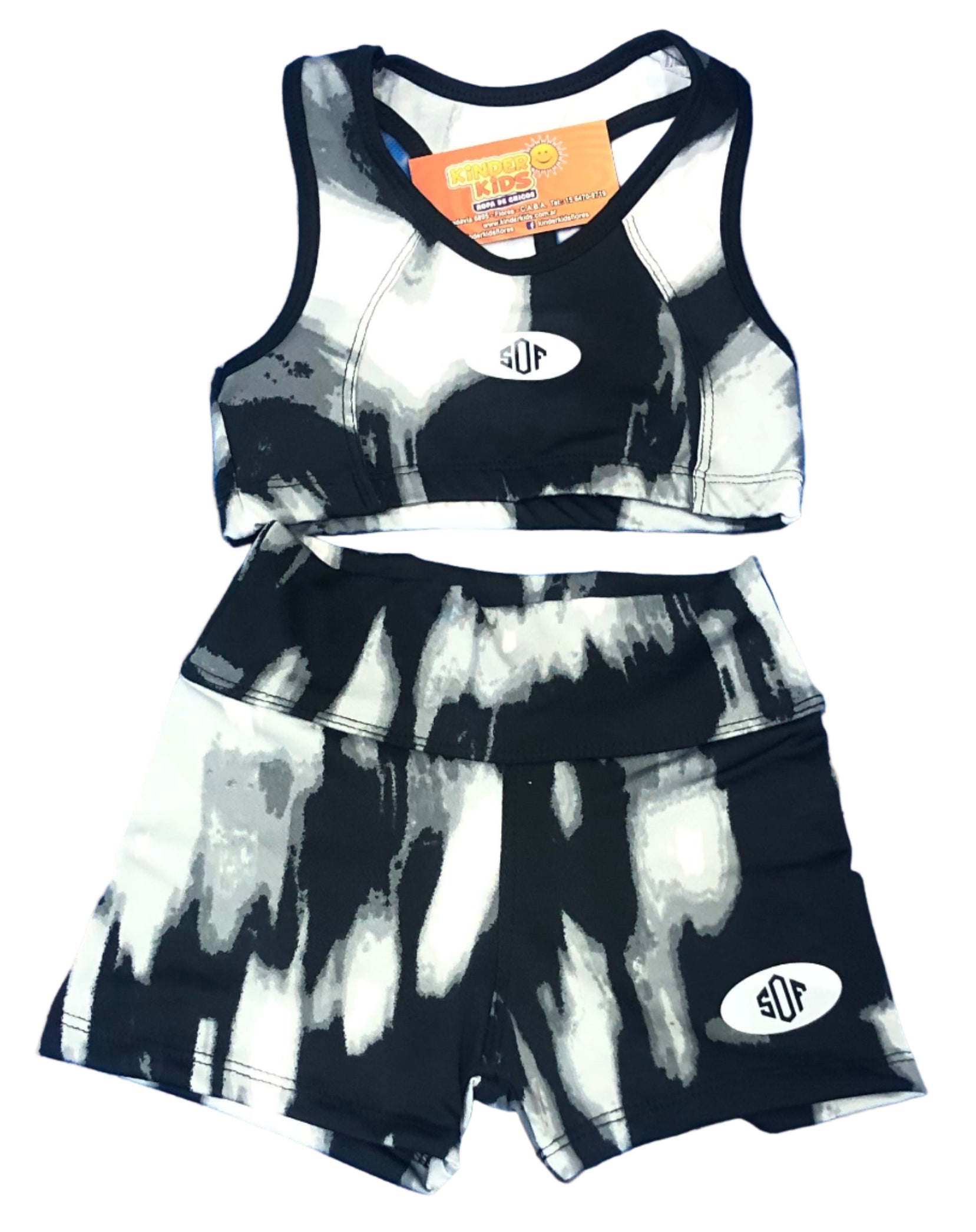 CONJUNTO SHORT C/TOP MANCHAS de lycra