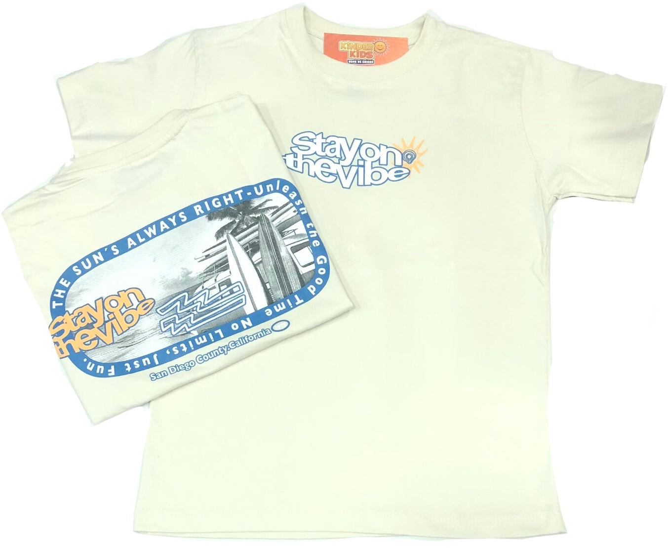 Remera over STAY ON THE VIBE doble estampa de algodón