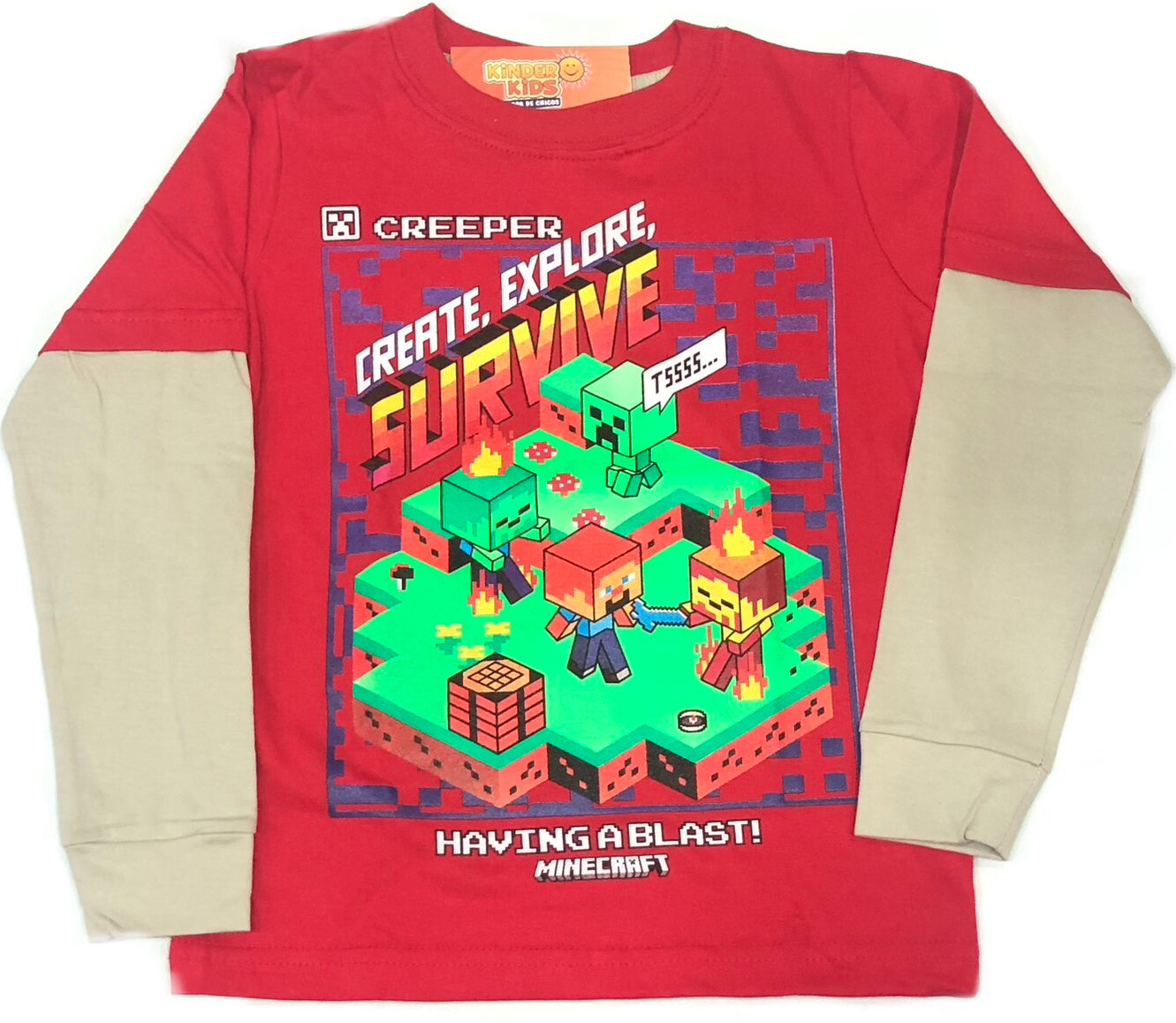 Remera MINECRAFT CREEPER brilla en la oscuridad de algodón