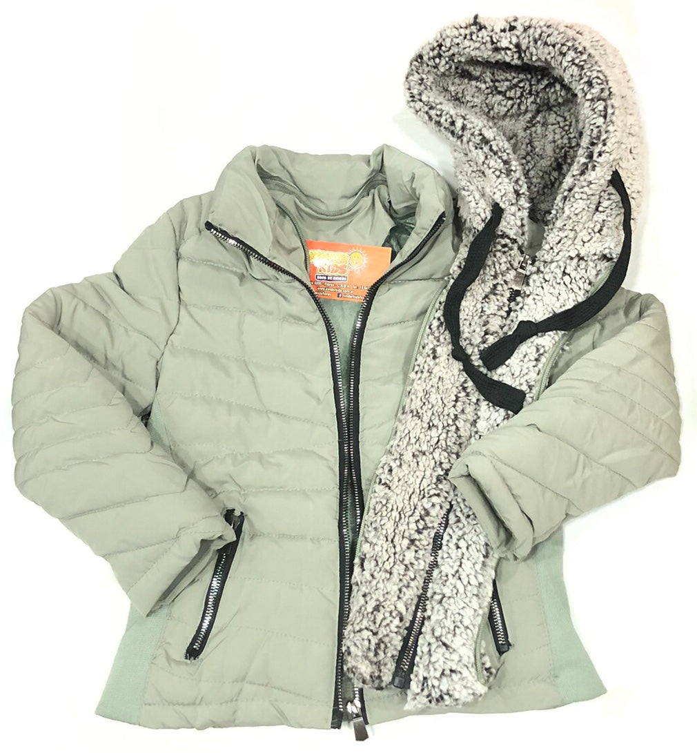 CAMPERA IMPORTADA C/ spandex, C/ capucha de Piel desmontable nena