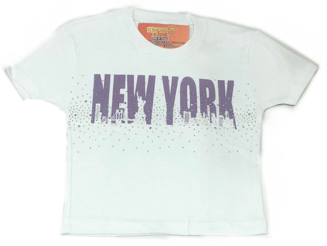 Remera pupera NEW YORK BRILLO de algodón