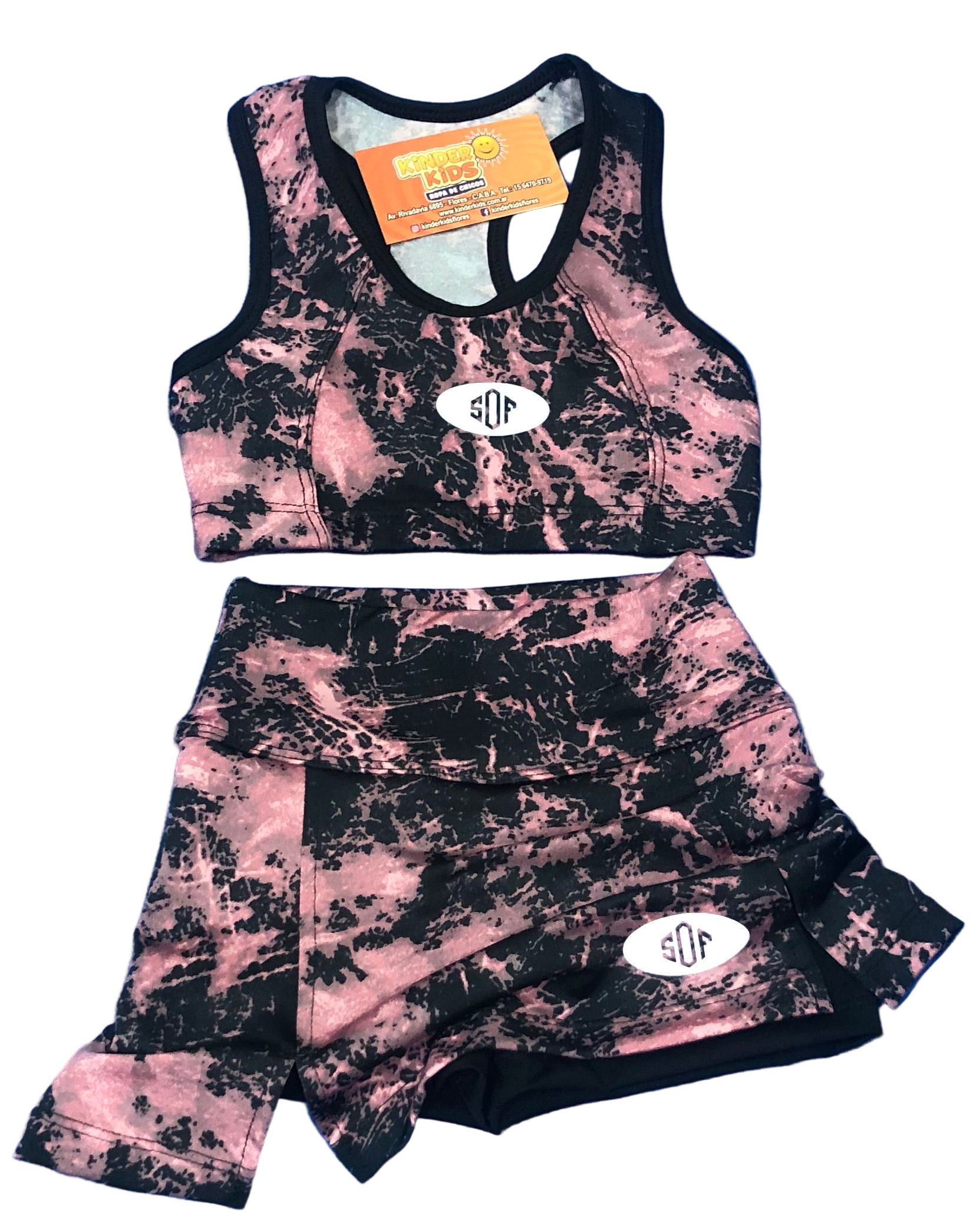 conjunto deportivo SHORT POLLERA C/TOP BATIC de lycra