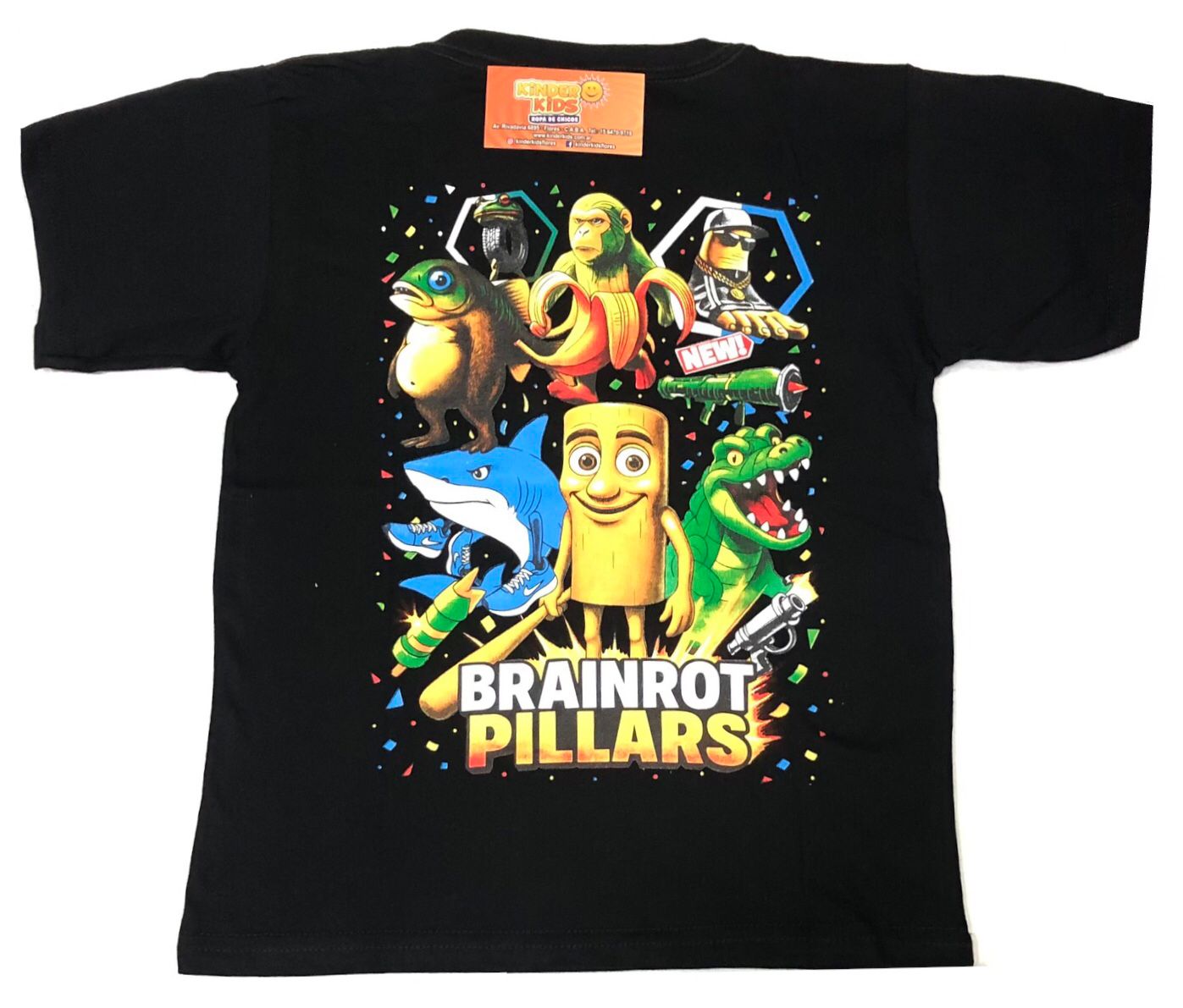 Remera BRAINROT PILLARS doble estampa de algodón